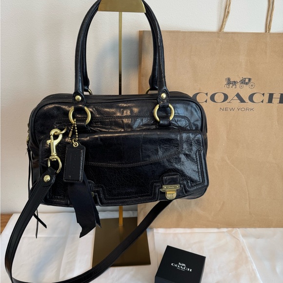 Coach Poppy Black Leather Handbag - Picture 3 of 12